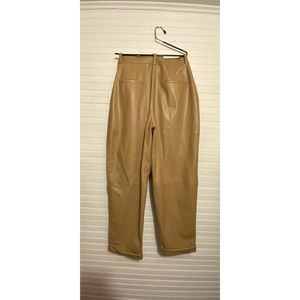 ZARA FAUX LEATHER PANTS Camel XL Never Worn